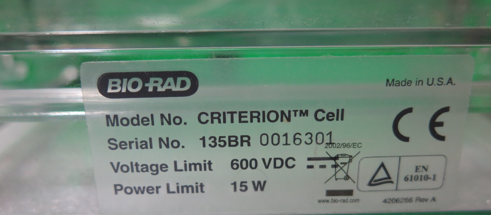 R190706 Bio-Rad Criterion Electrophoresis Cell 600VDC 15W
