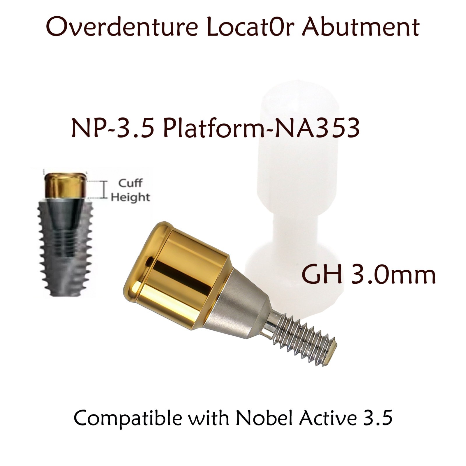 US Locator Tapered Abutment for Nobel Active Biocare Conical Connection NP 1-5mm