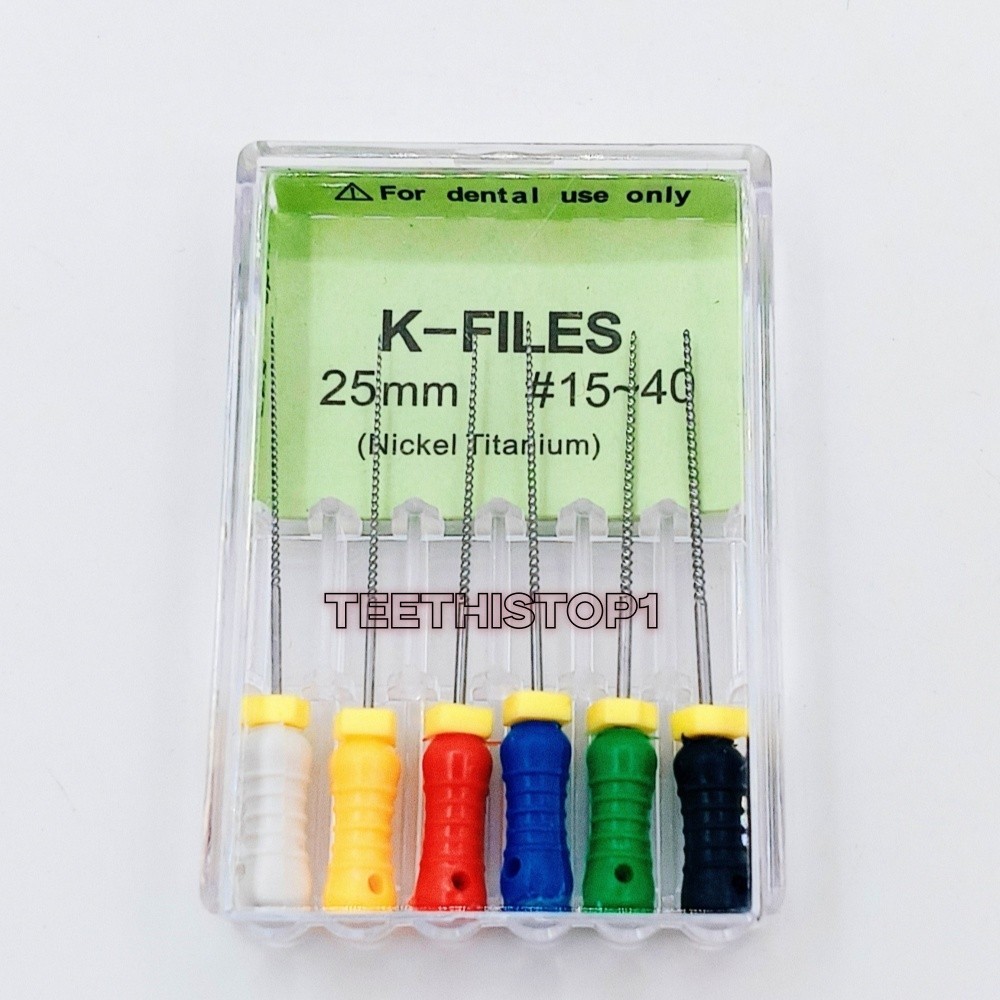 6 Pcs K-FILE Dental Endodontic Root Canal Hand Use K-Files 25mm Stainless/NITI