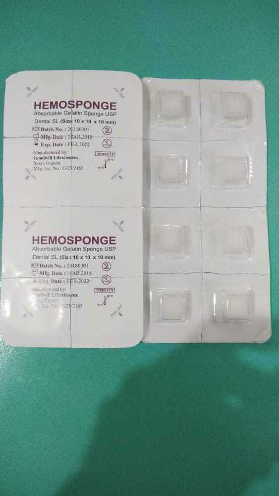 20 Pack Dental Gelatin Sponges Absorbable Sterile Gelfoam Hemocollagene 32pcs