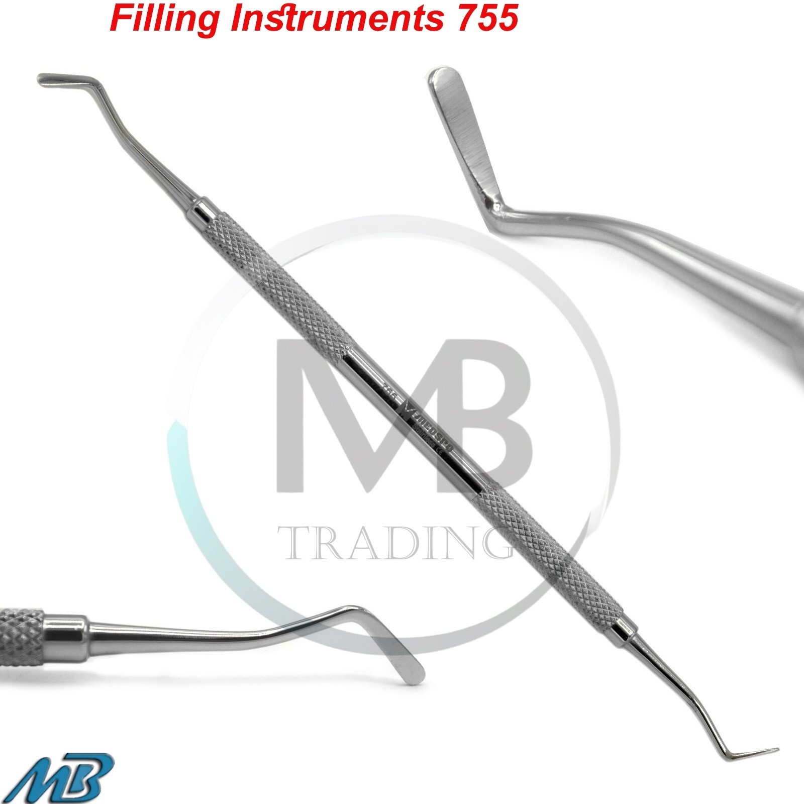 Set of 3 Dental Flat Plastic Composite Filling Instruments Restorative Tools