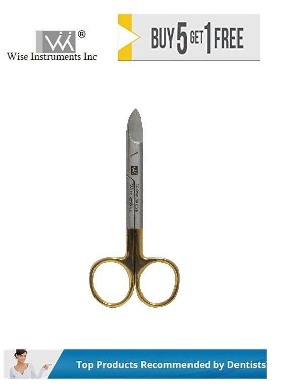 Wise Dental Crown Scissor Curved 10.5cm 1 Blade Serrated