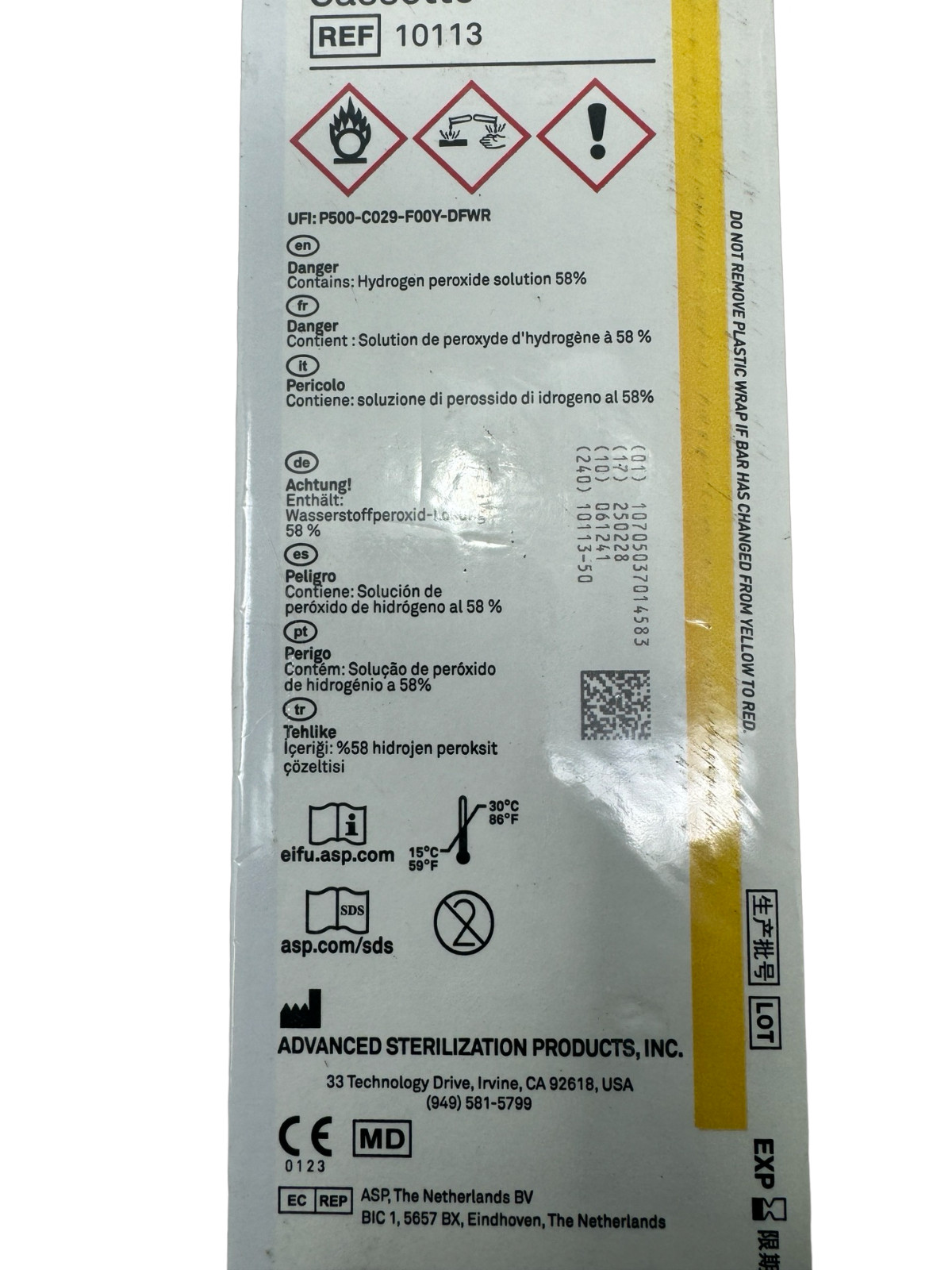 Johnson & Johnson ASP Sterrad 100S Cassette REF:10113 Exp 02-28-2025