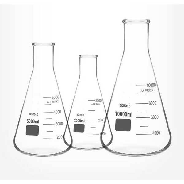 50ml-2000ml Transparent Erlenmeyer Conical Flask Chemistry Laboratory Glassware