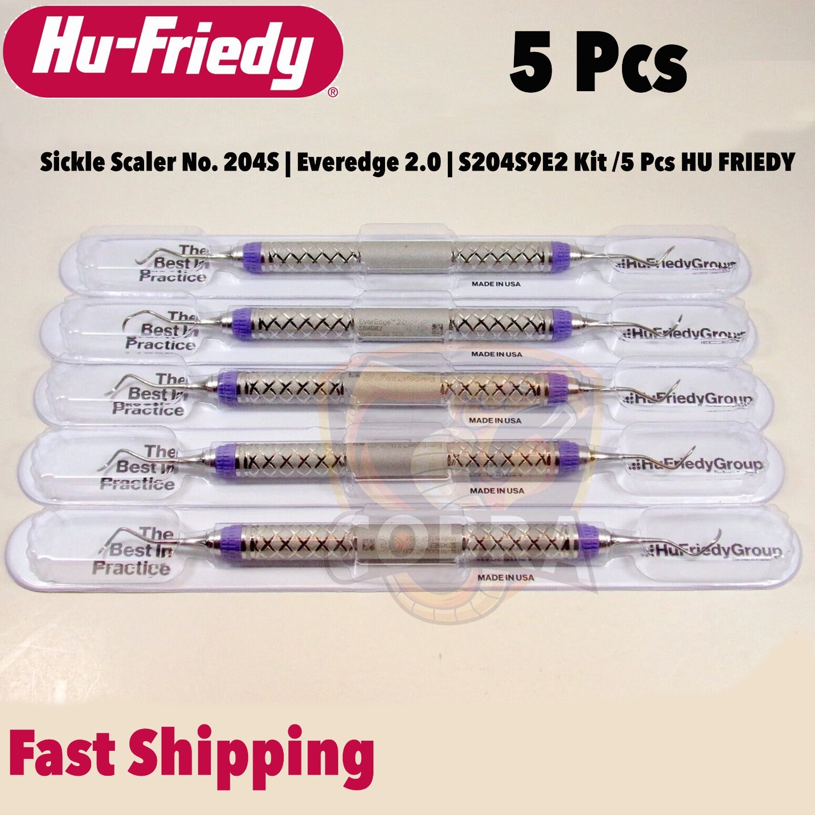 Sickle Scaler No. 204S | Everedge 2.0 | S204S9E2 Kit /5 Pcs HU FRIEDY