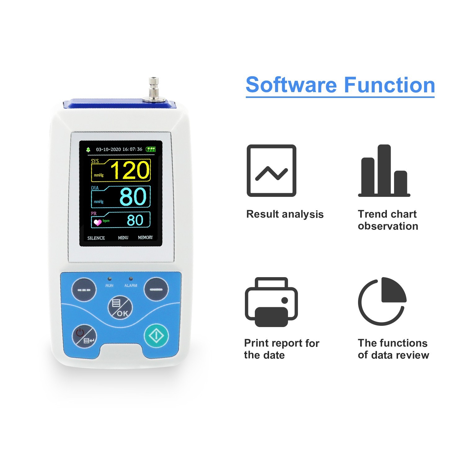 24 Hour Ambulatory Blood Pressure Monitor – Holter w/ Adult Cuff – Fast Shipping