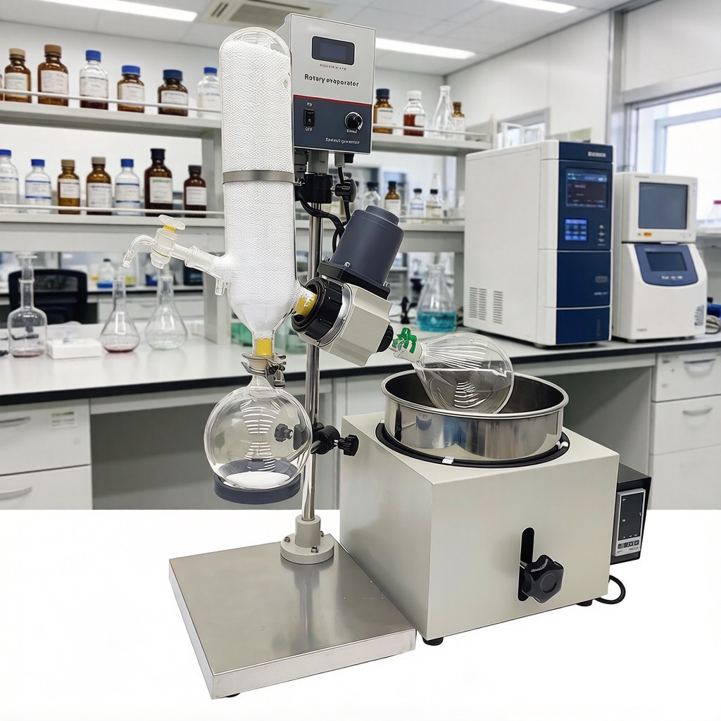 110V Rotary Evaporator 2L Lab Rotavapor with 1L Collecting Flask 10-120rpm Speed