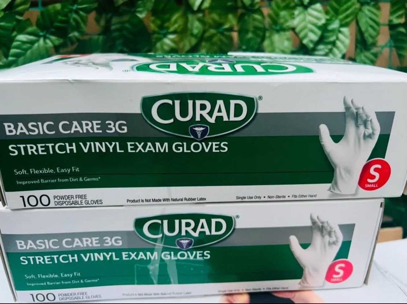 Curad Basic Care 3G Stretch Vinyl Exam Gloves Powder free Soft Flexible New