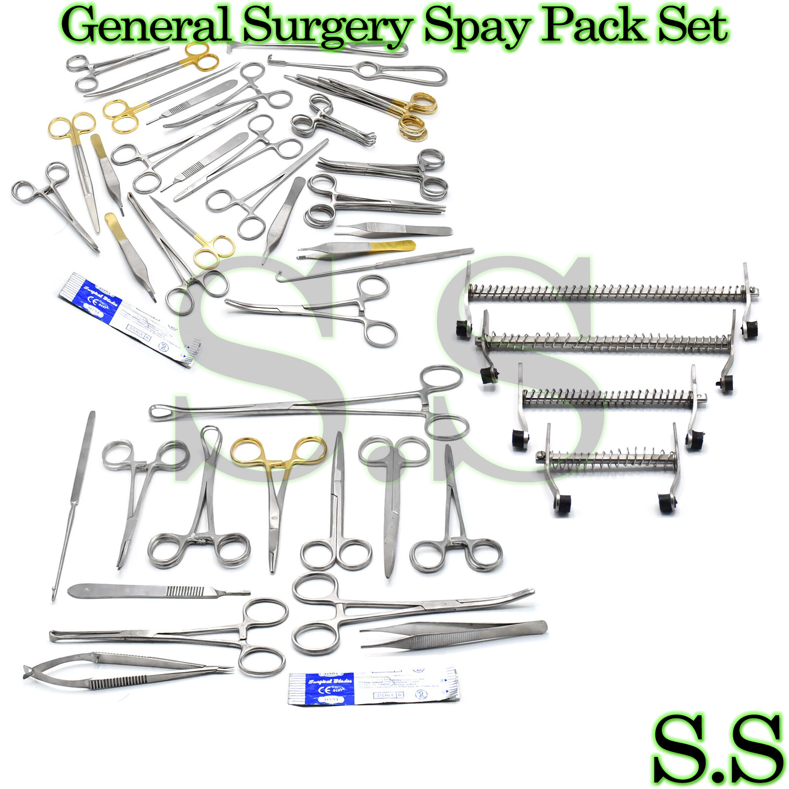 General Surgery Dog And Cat Spay Pack +Canine Mouth Gag Veterinary Surgical Inst