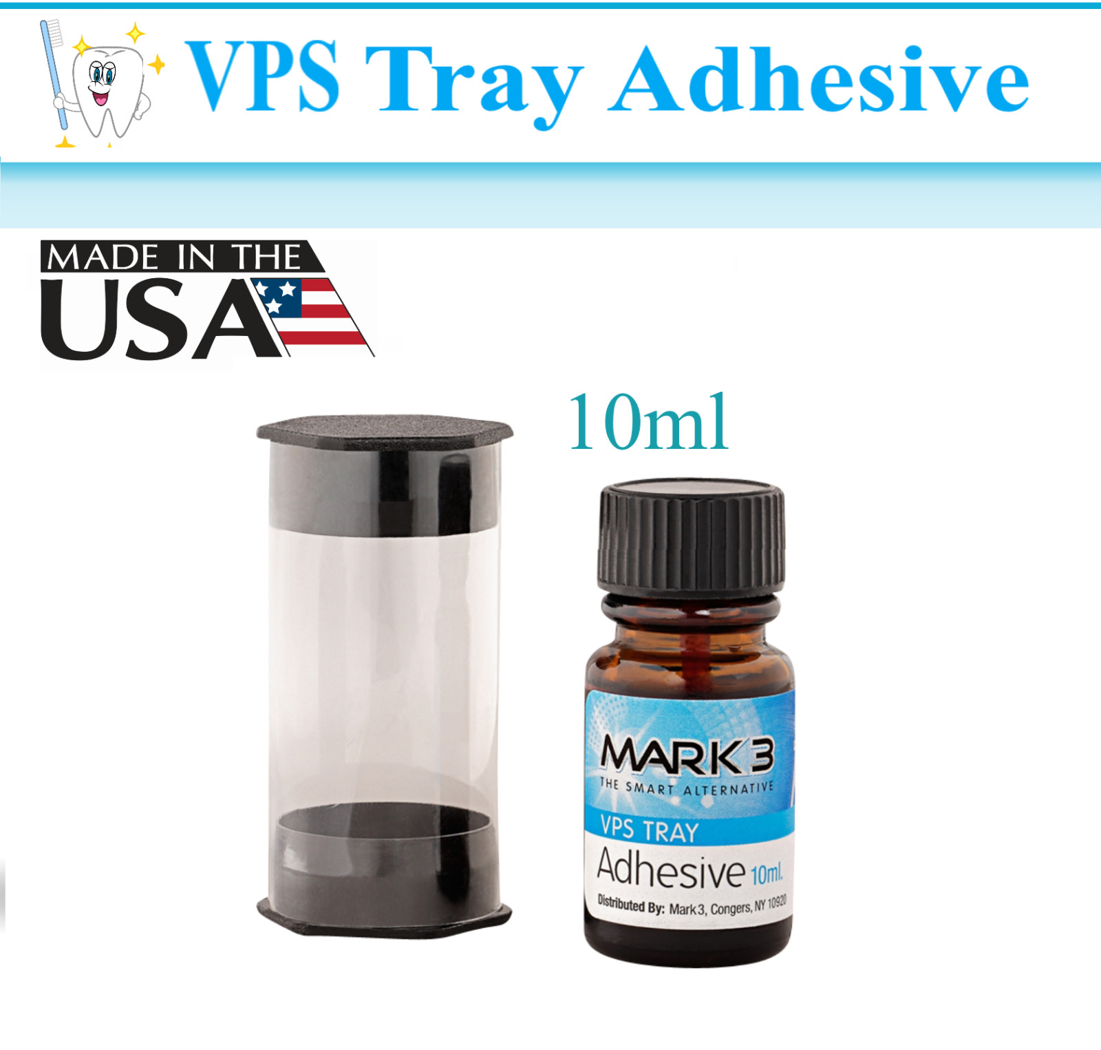 Dental VPS Impression (Vinyl Polysiloxane) VPS Tray Adhesive 10 ml., 1/Ea