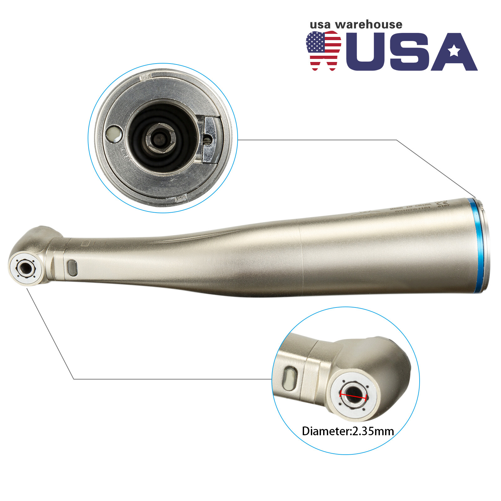 Dental 1:5 1:1 Fiber Optic LED Contra Angle Handpiece Fit NSK Electric Motor YBB
