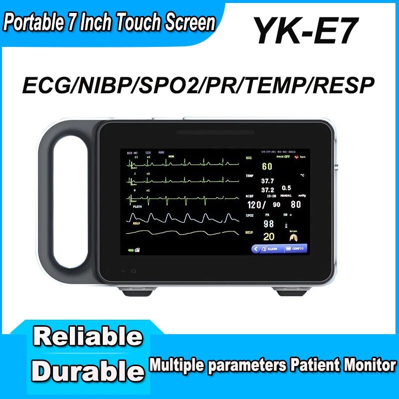 7 Inch Portable Touch Screen Multi-parameter Patient Vital Signs Monitor