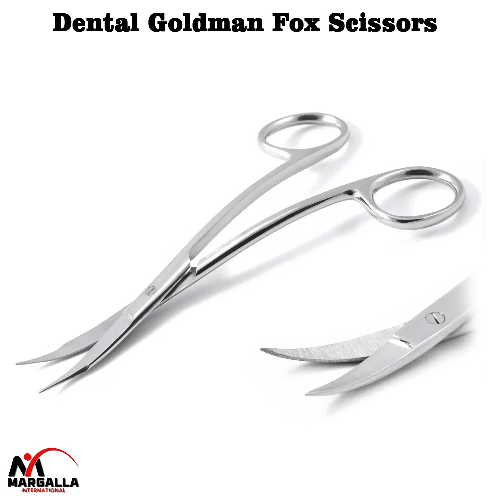 Dental Goldman Fox Scissors Double Curved Oral Veterinary Surgical Instrument CE