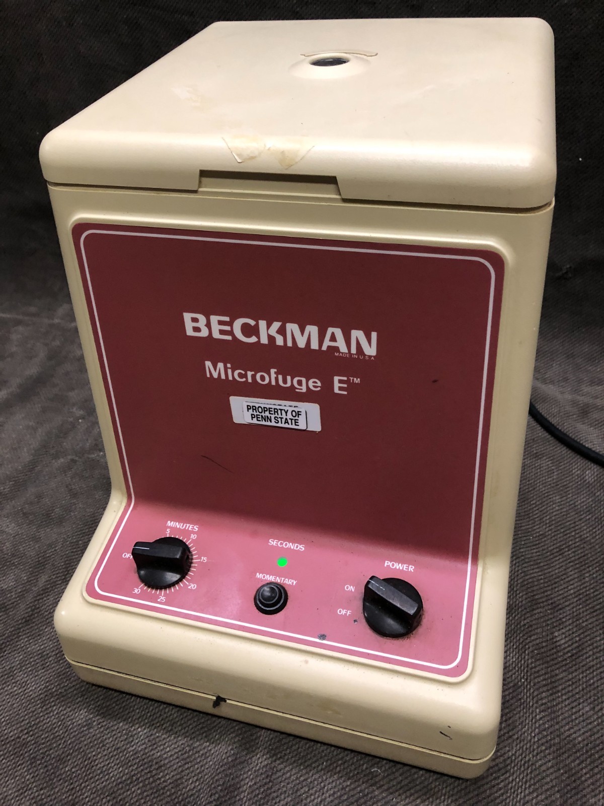 BECKMAN MICROFUGE E CENTRIFUGE /w 12 SPOT ROTOR