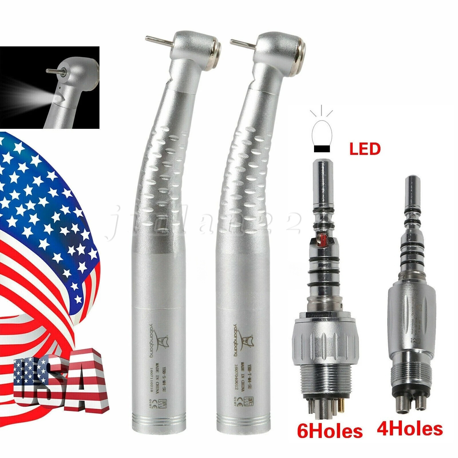 Dental LED Fiber Optic Handpiece YB/YD6 fit KaV Multiflex 4/6Hole Quick Coupler