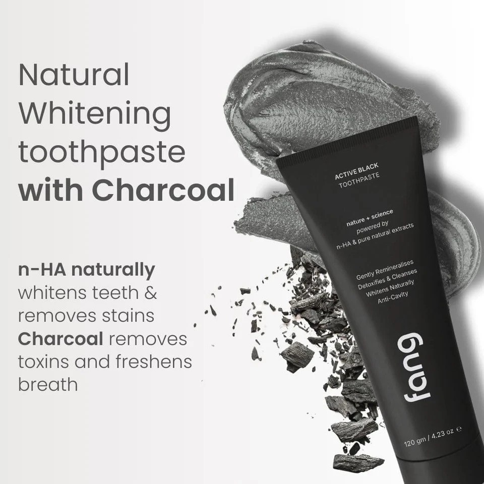 Fang Natural Toothpaste|Teeth Whitening | (Pack of 2 , Activated Charcoal) W961