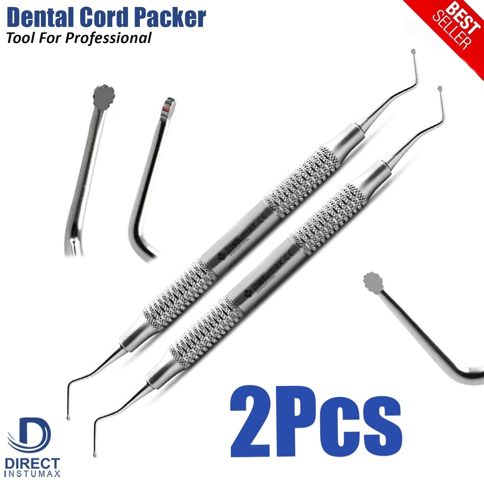 INSTUMAX 2 Pcs Cord Packer Set – Dental Gingival Retraction Instruments Stainles