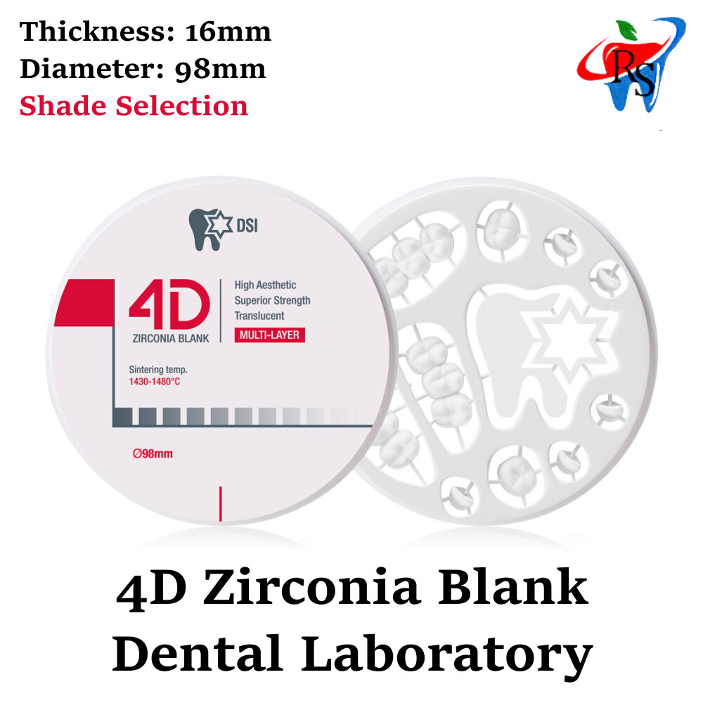 Crown & Bridge Dental Lab Milling RS 4D Zirconia Blank Disc Thickness 16mm