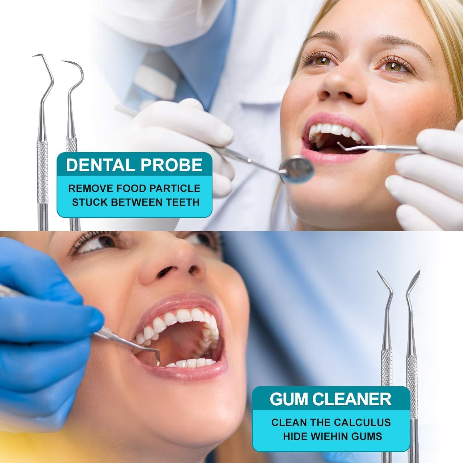 Stainless Steel Dental Kit – 6 Essential Tools for Tartar & Plaque Removal