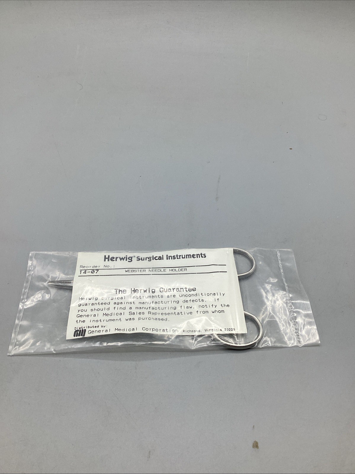 Herwig Webster Needle Holder, 14-07 NEW-Factory Sealed!!