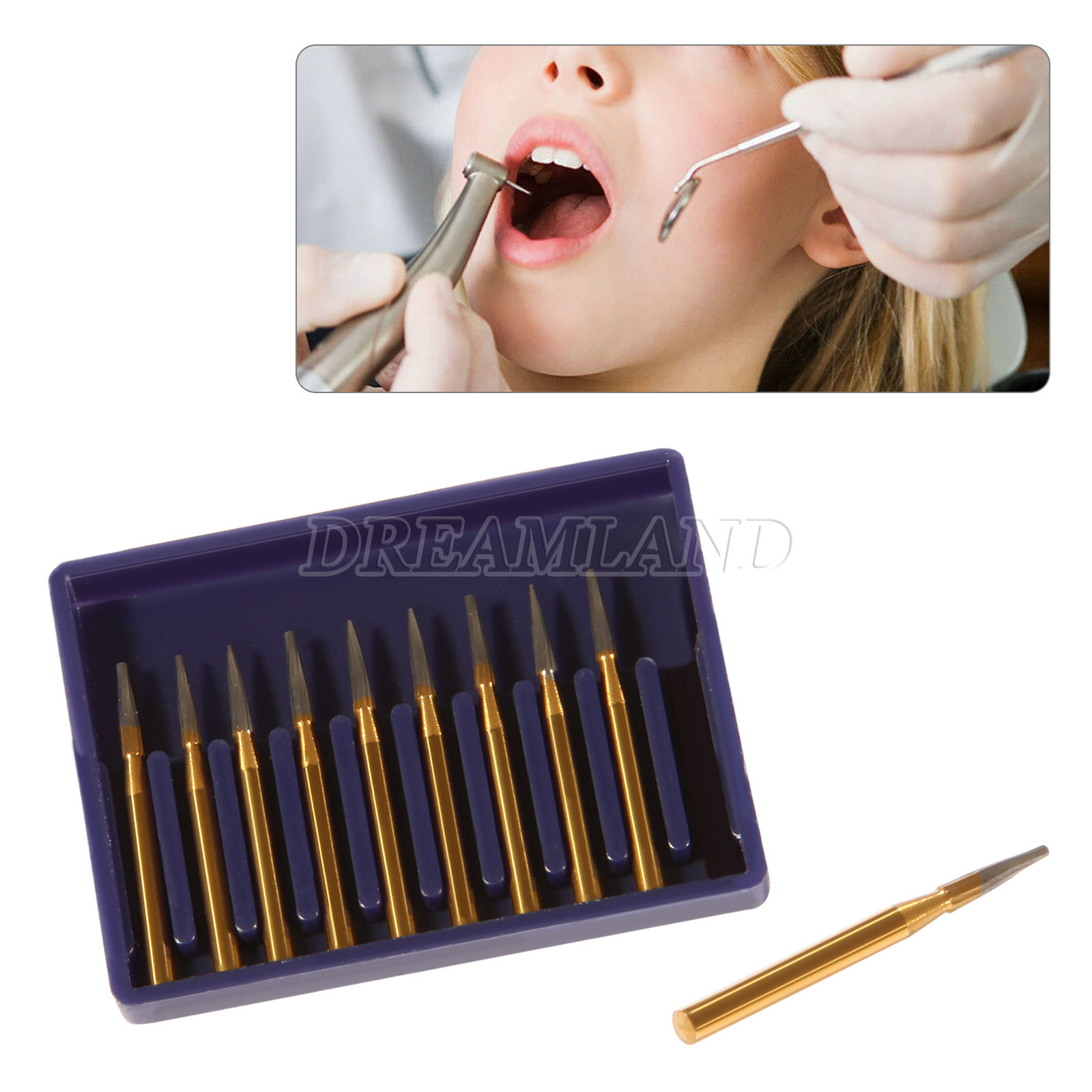 Dental Tungsten Carbide Trimming & Finishing Burs Drill Flame FG 7901 10-50pcs