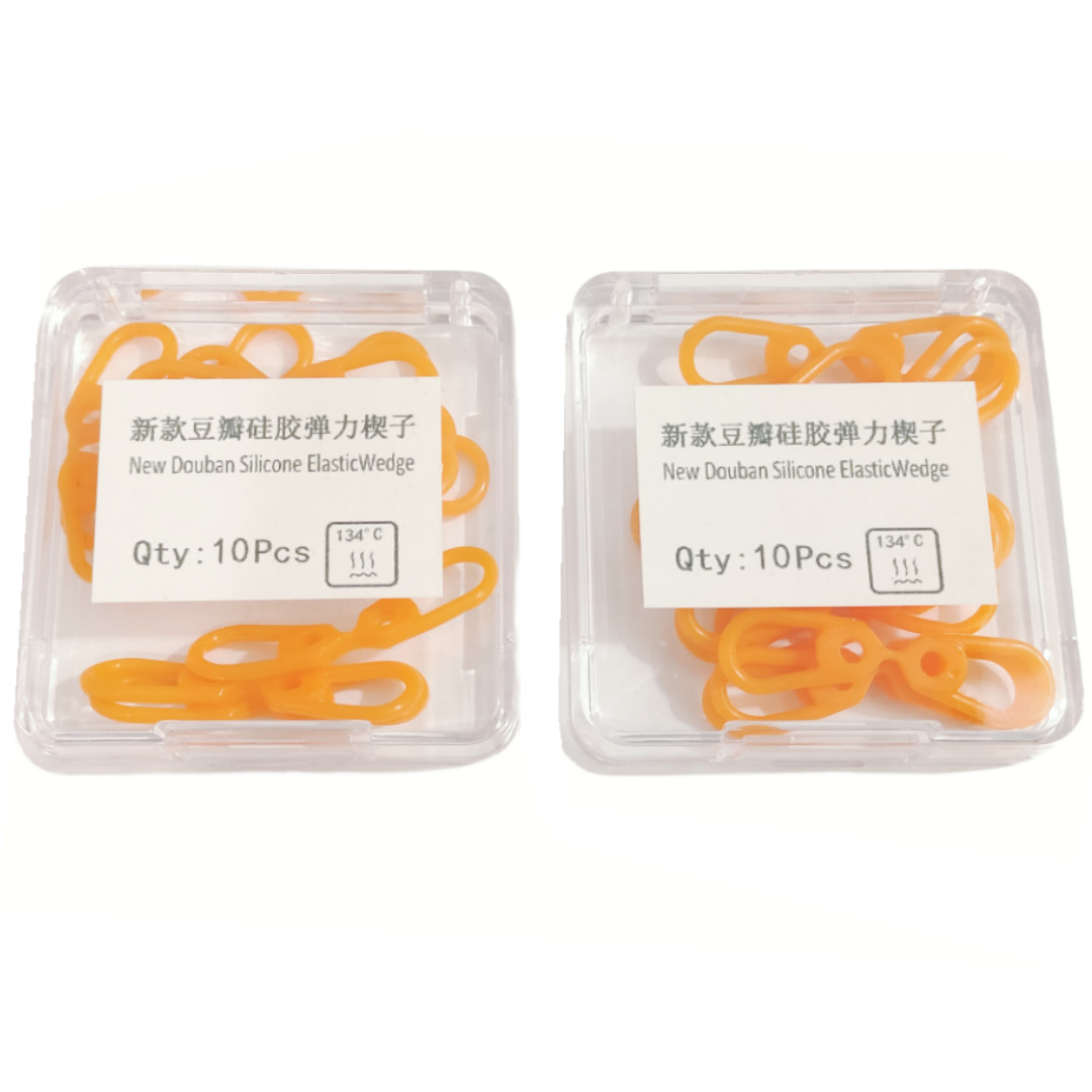 10 Pcs/Box Dental Douban Elastic Wedges Adaptive Interdental Matrix Rubber Dam