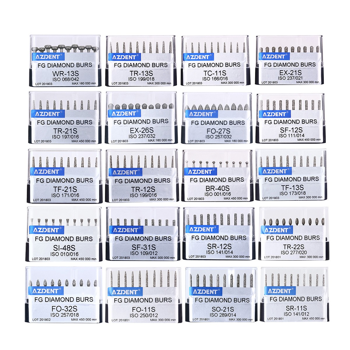 10pzas/caja Uso Dental Taladros Fresas de Diamante FG Set de Fresas para Alta