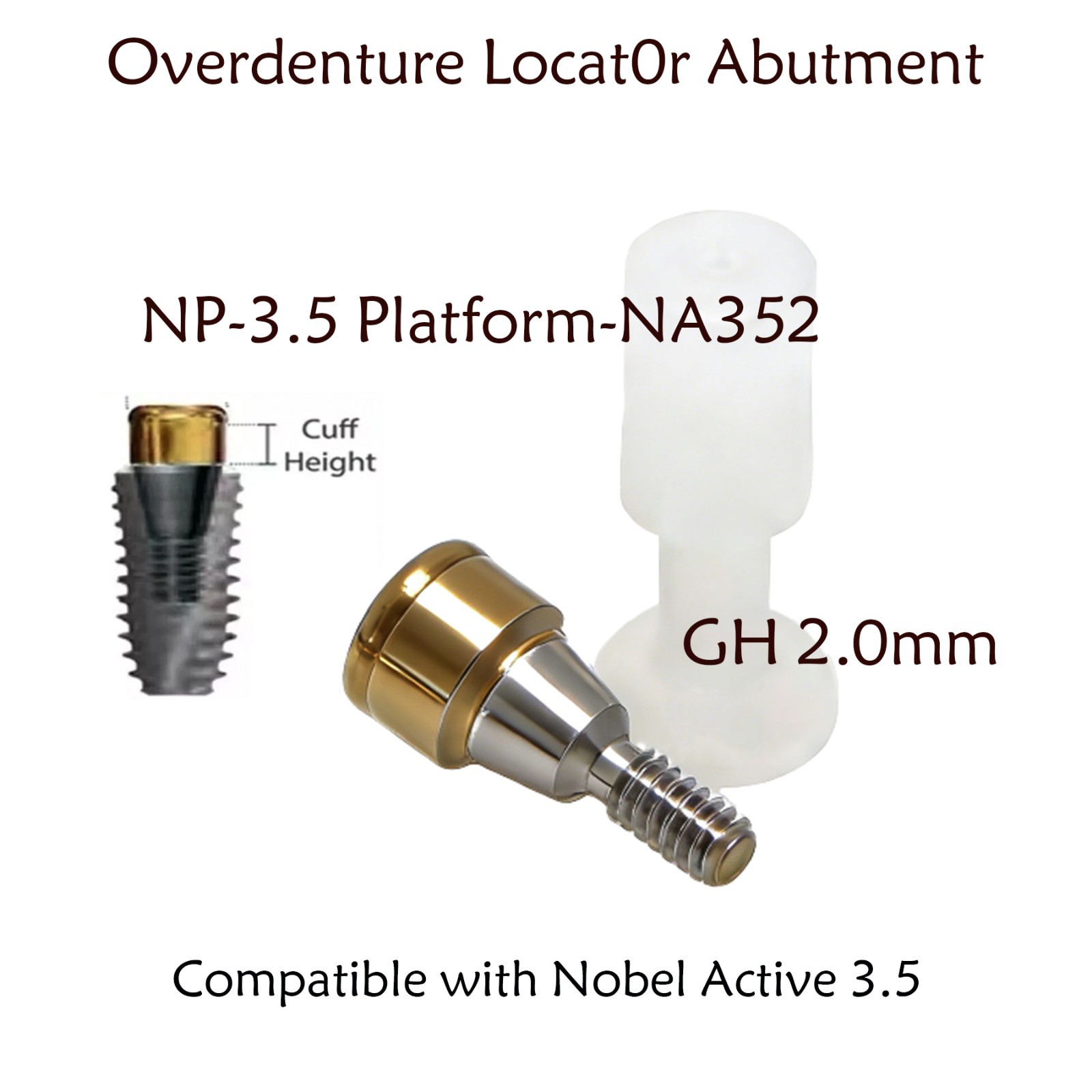 US Locator Tapered Abutment for Nobel Active Biocare Conical Connection NP 1-5mm