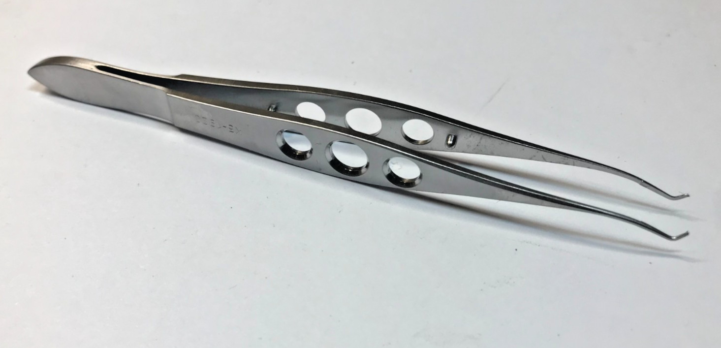 Katena K5-1920 Hyde Corneal Forceps 2×2 Teeth w/ 0.12mm Tying Platform 4.25″