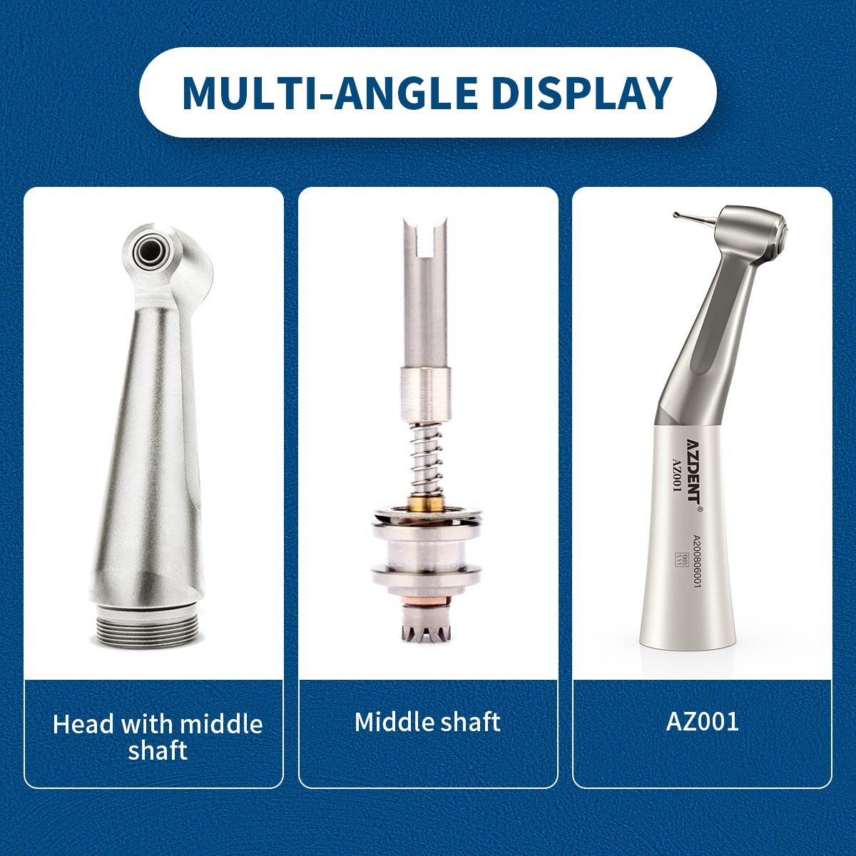 AZDENT Dental E-generator LED High Speed/Slow Low Speed Handpiece Kit 4H/2H