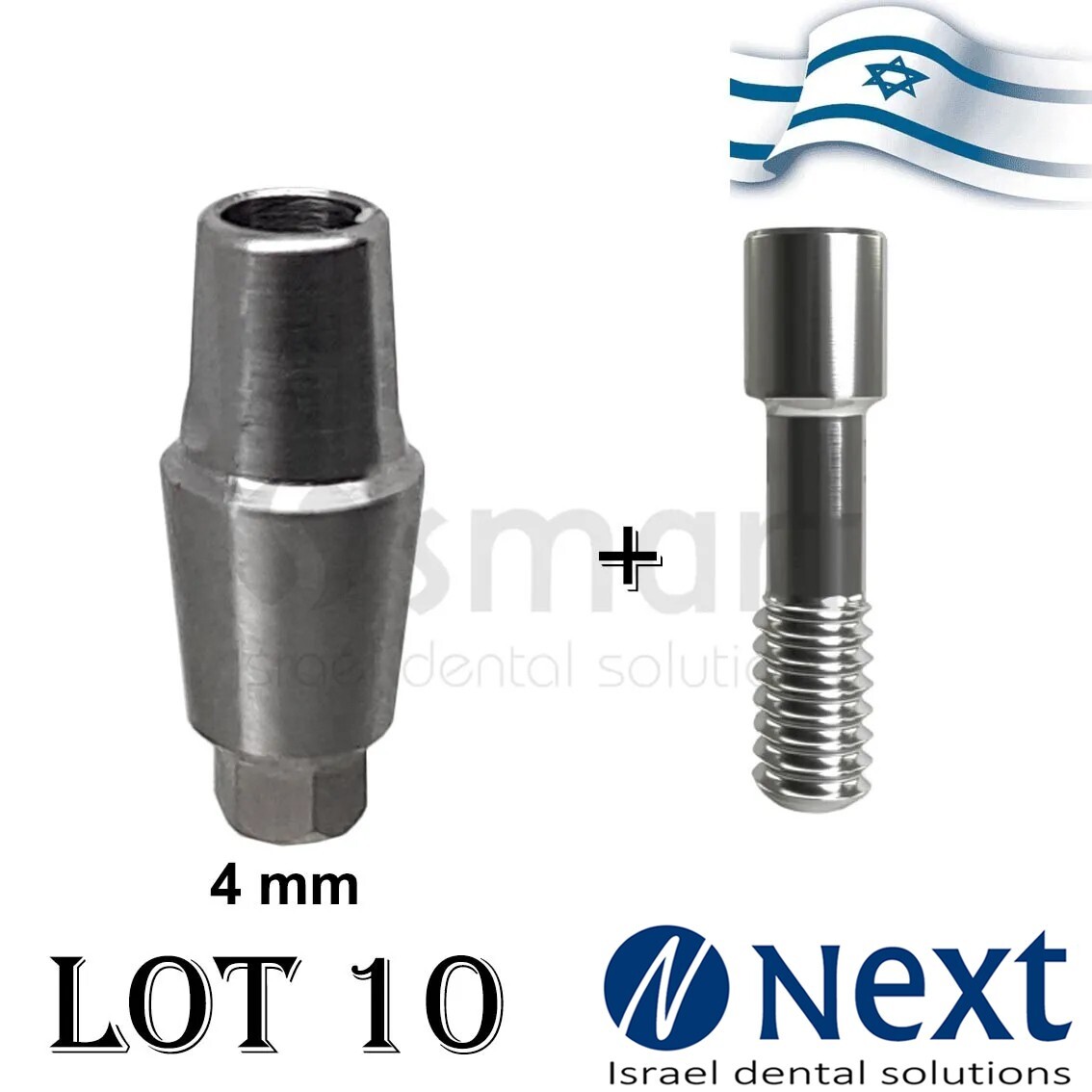 Lotx10 Straight Titanium Abutment narrow slim hex shoulder 4 mm