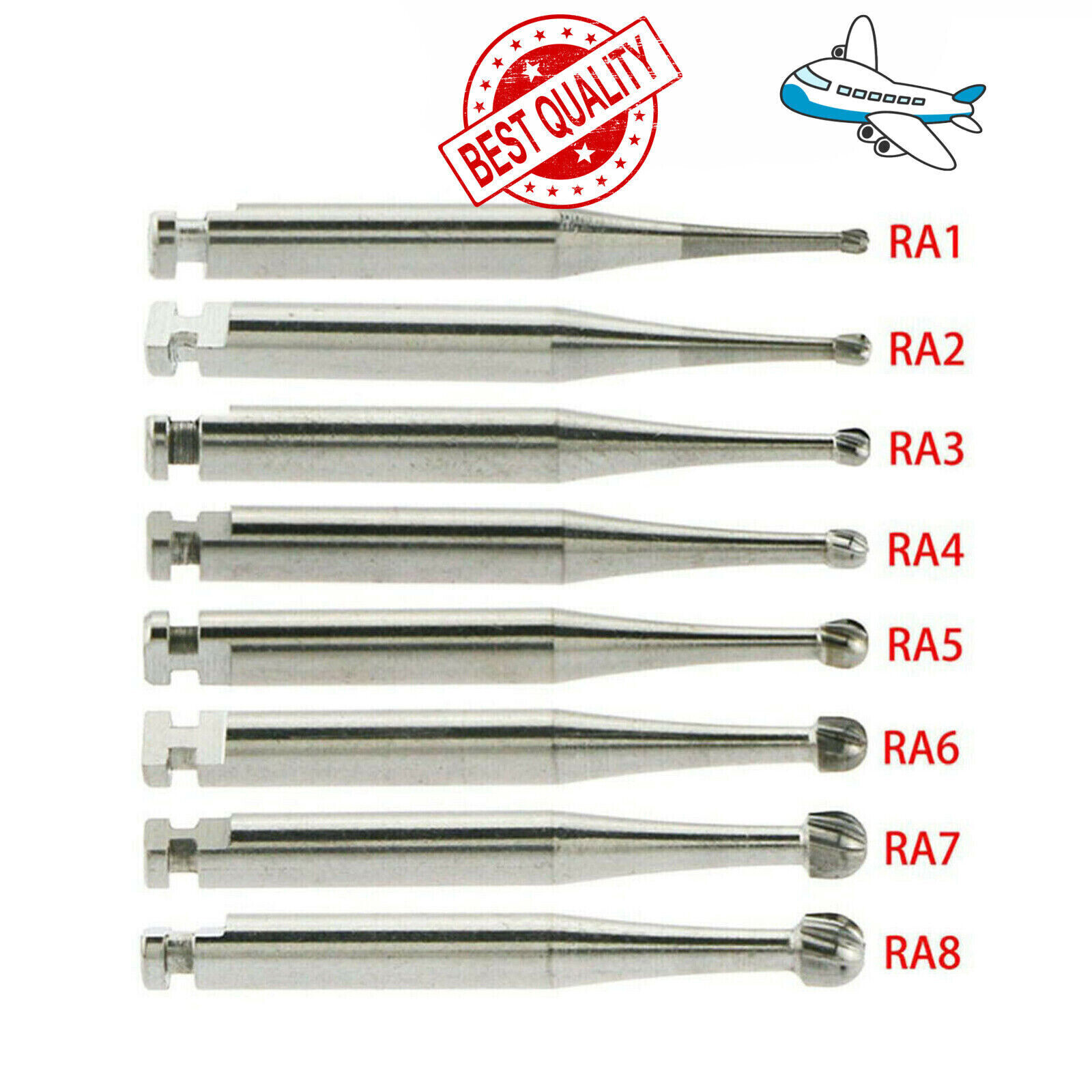 5-50pcs Dental Bur Round Latch Carbide RA Fit Low Speed Contra Angle Handpiece