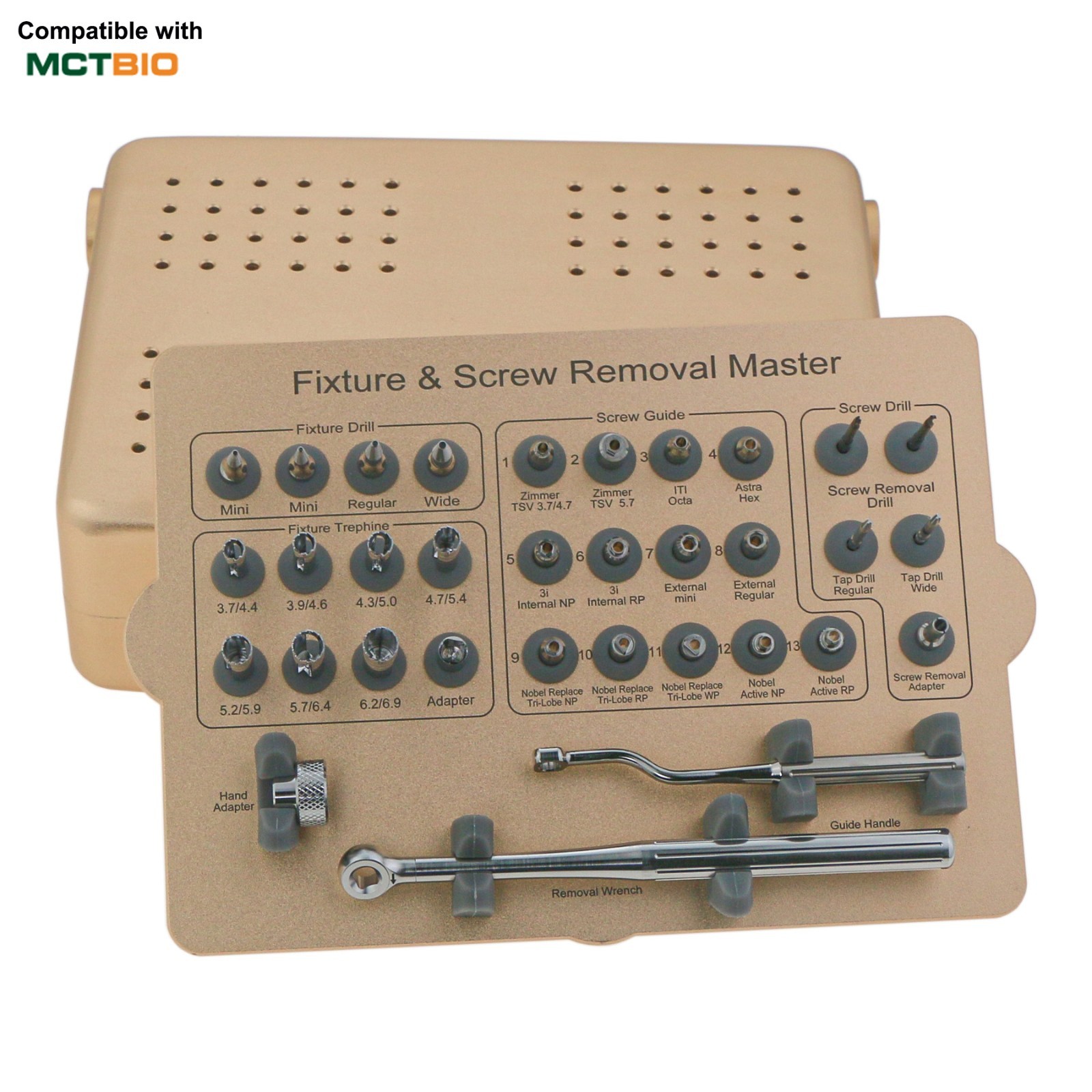 US Implant Fixture & Fractured Screw Removal Kit MCT FSRK-02 NeoBiotech SR