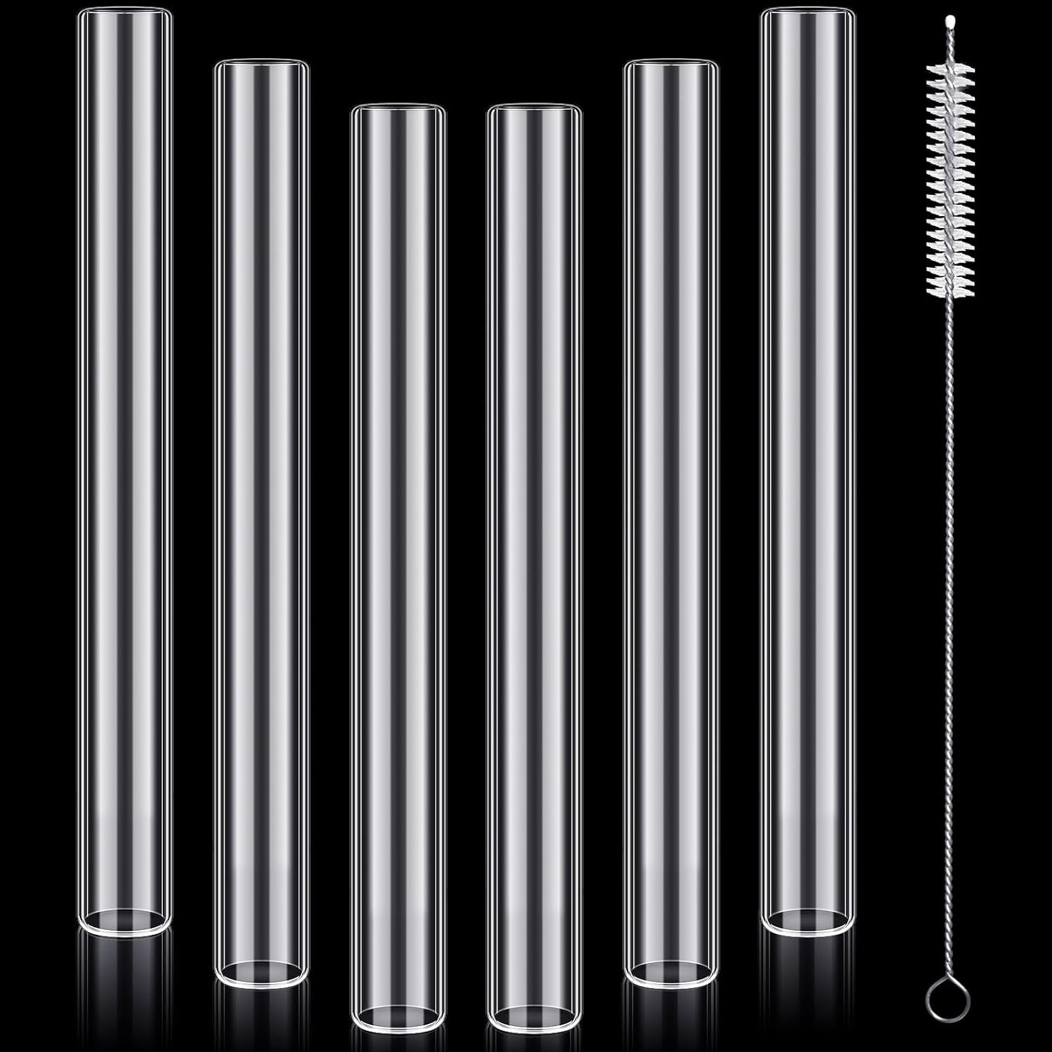 6 Pcs Borosilicate Glass Tube 12Mm OD 2Mm Thick Glass Blowing Tubes with Cleanin