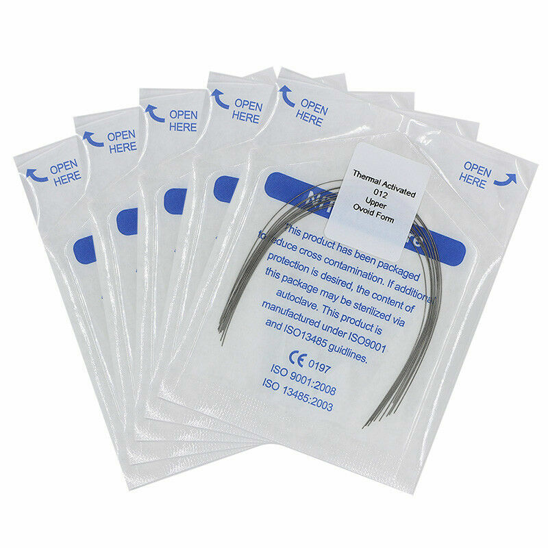 50×Dental Orthodontic Thermal Activated Niti Round Arch Wires 012 Upper Ovoid