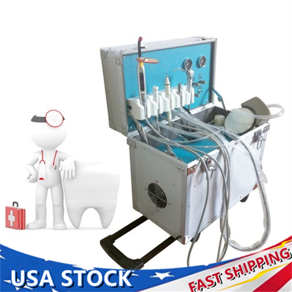 Portable 580w 4 Hole Suction Dental Delivery Unit System Air Compressor Kit USA