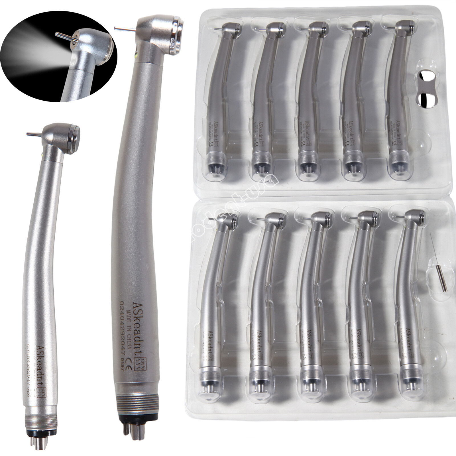 1/10 Pcs Dental Fiber Optic LED E-generator High Speed Handpiece 4 H For Kavo to