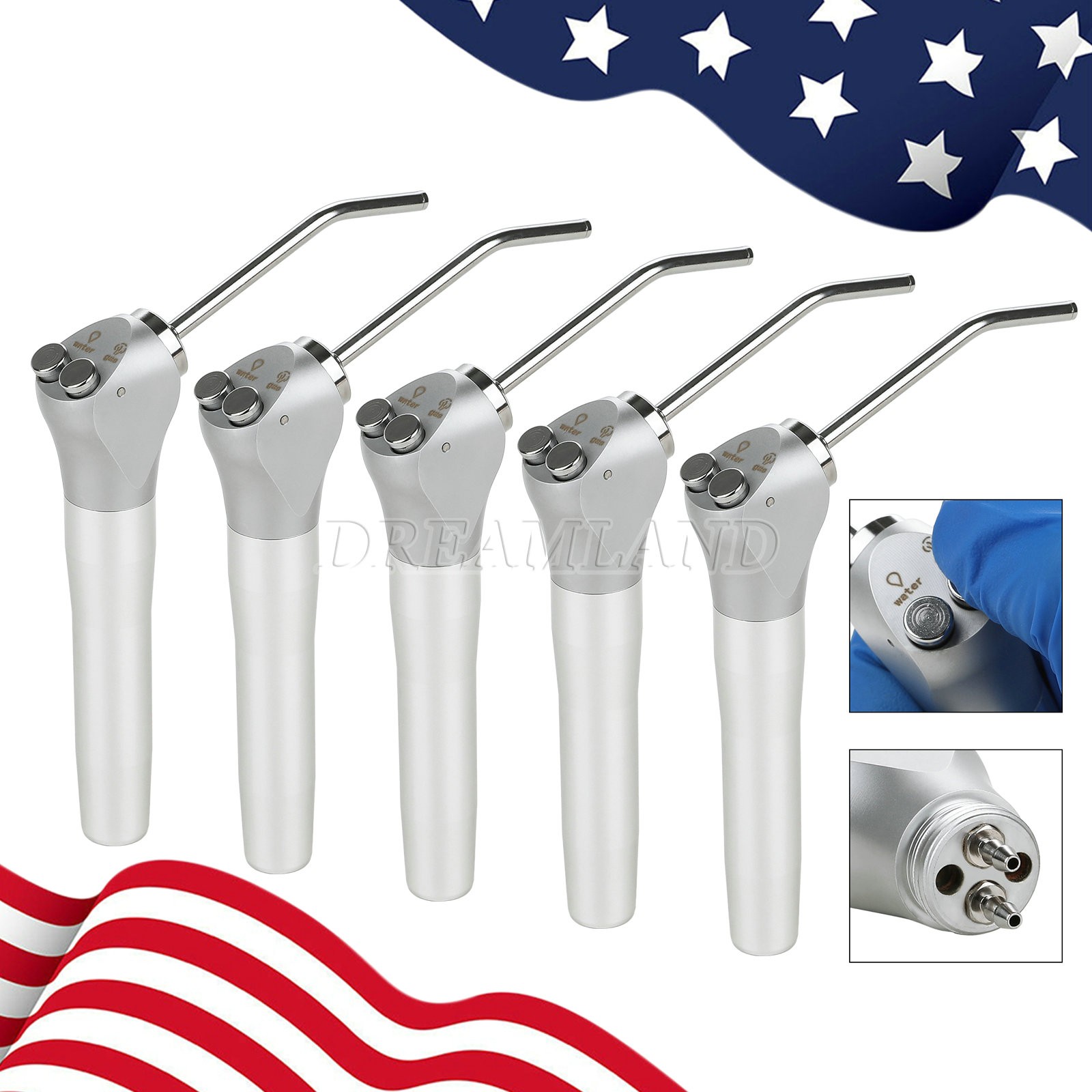 1-20pcs Dental Air Water Spray Triple Syringe with Nozzles/Tips/Tubes
