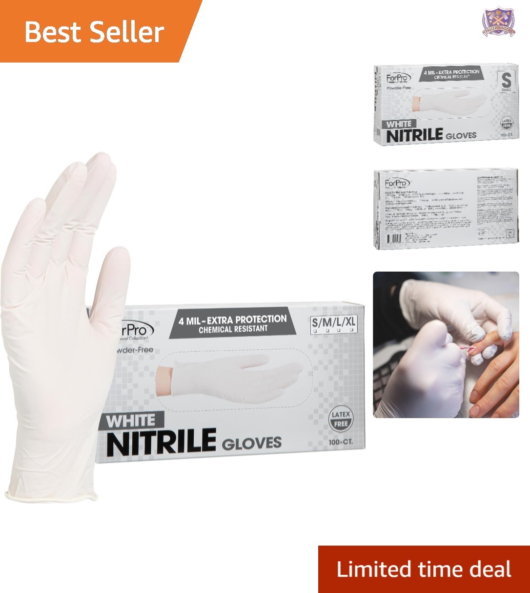 Disposable Nitrile Gloves Powder-Free Food Safe Latex-Free Small 100 Pack
