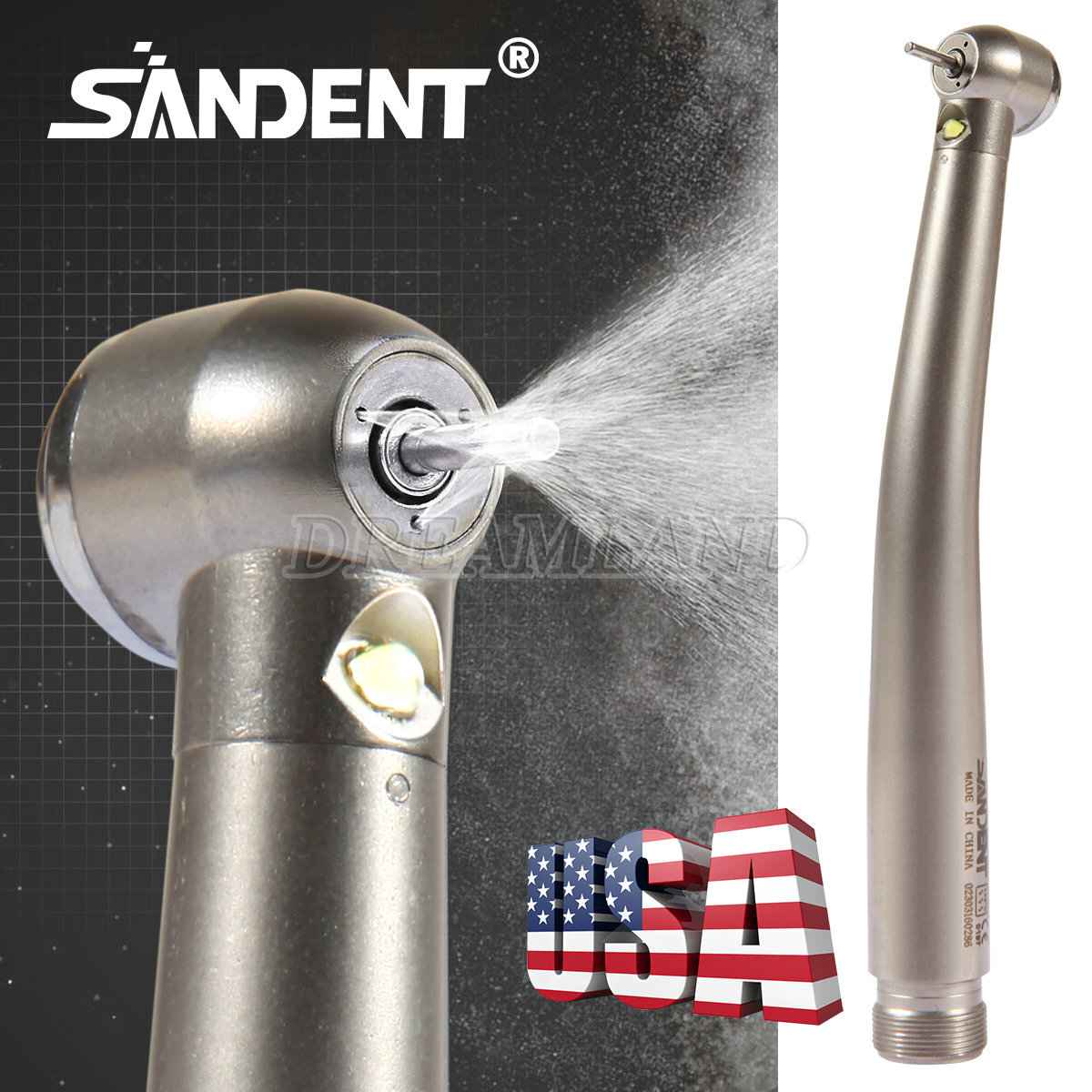 Pieza de mano LED turbina alta velocidad fibra óptica dental estilo NSK 2 Holes