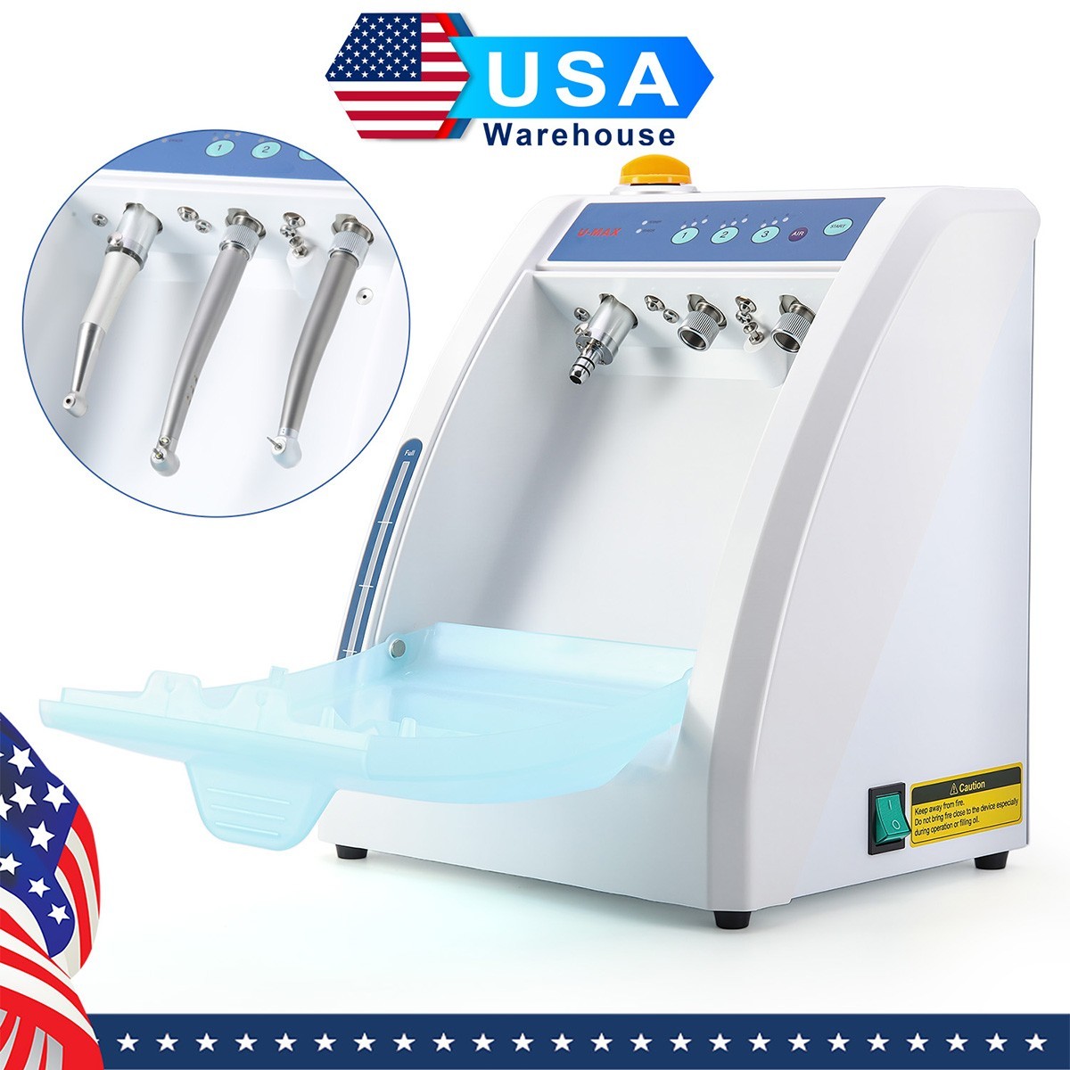 Dental Mobile Delivery Unit Cart Suction 4Hole/Handpiece Maintenance Lubrication