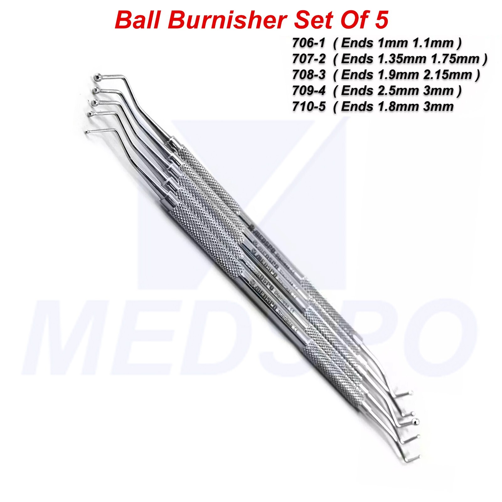 Dental Composite Filling Instruments Tooth Restoration Plugger Ball Burnisher CE