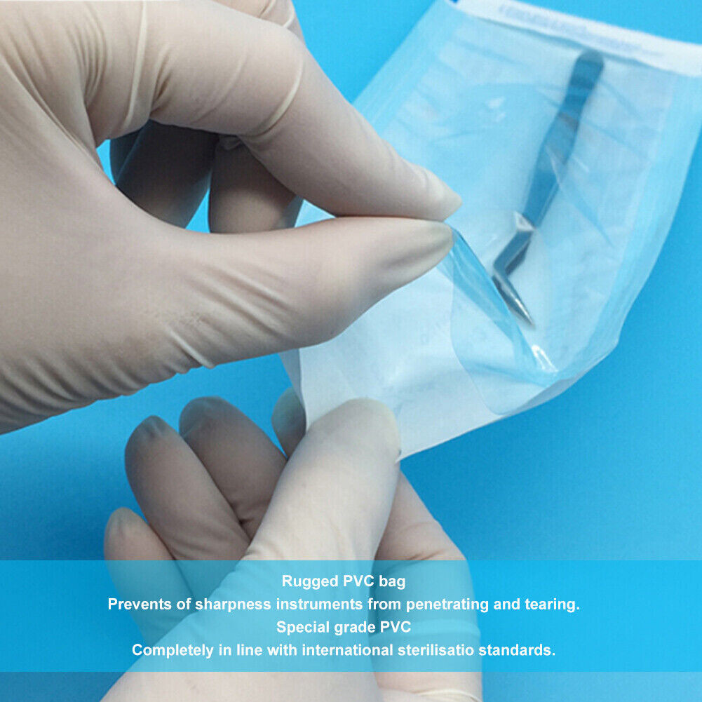 1000 Self-Sealing Sterilization Pouch, 3.5″ x 10″, Paper/Blue Film (5 Boxes)