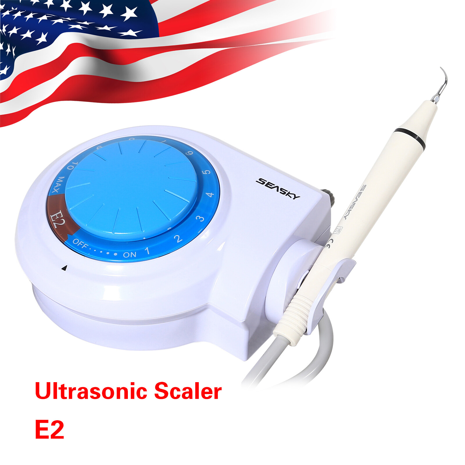 Dental Ultrasonic Scaler + Handpiece Tip*5 fit Woodpecker EMS FDA E2+ USA