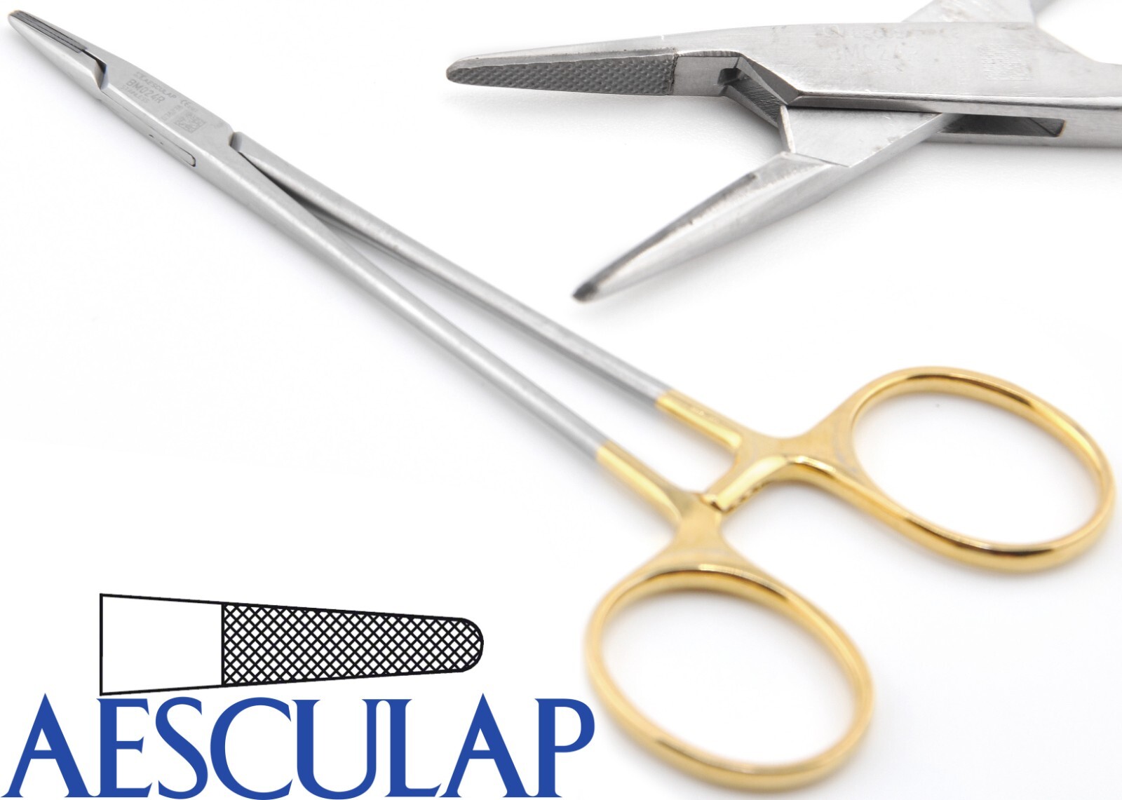 AESCULAP BM024R Durogrip Webster SERR TC Tungsten CarbBite Needle Holder 5.1/8″