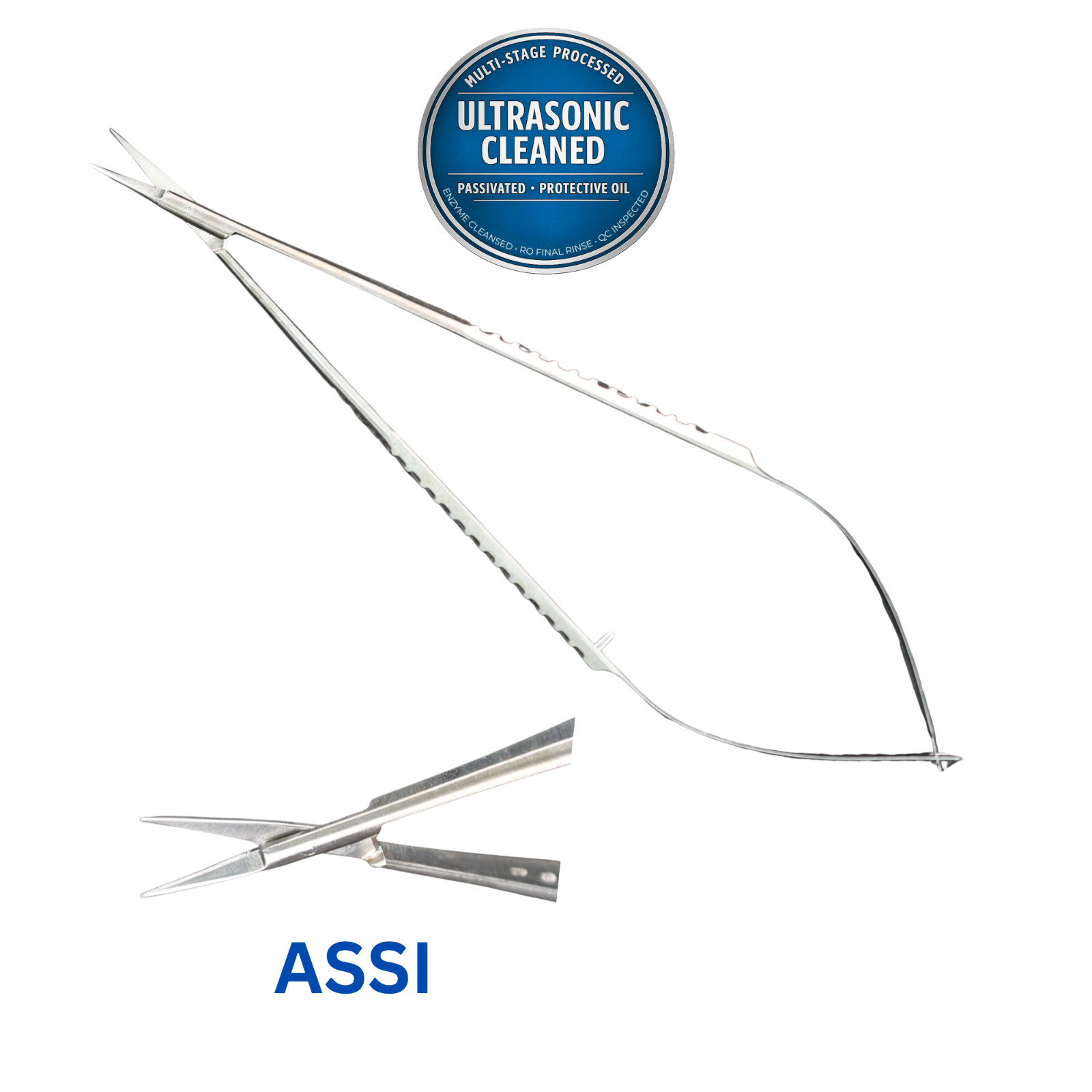 ASSI ASSI.SAS15S Adventitia Suture Scissors, Straight, Sharp/Sharp, 15cm