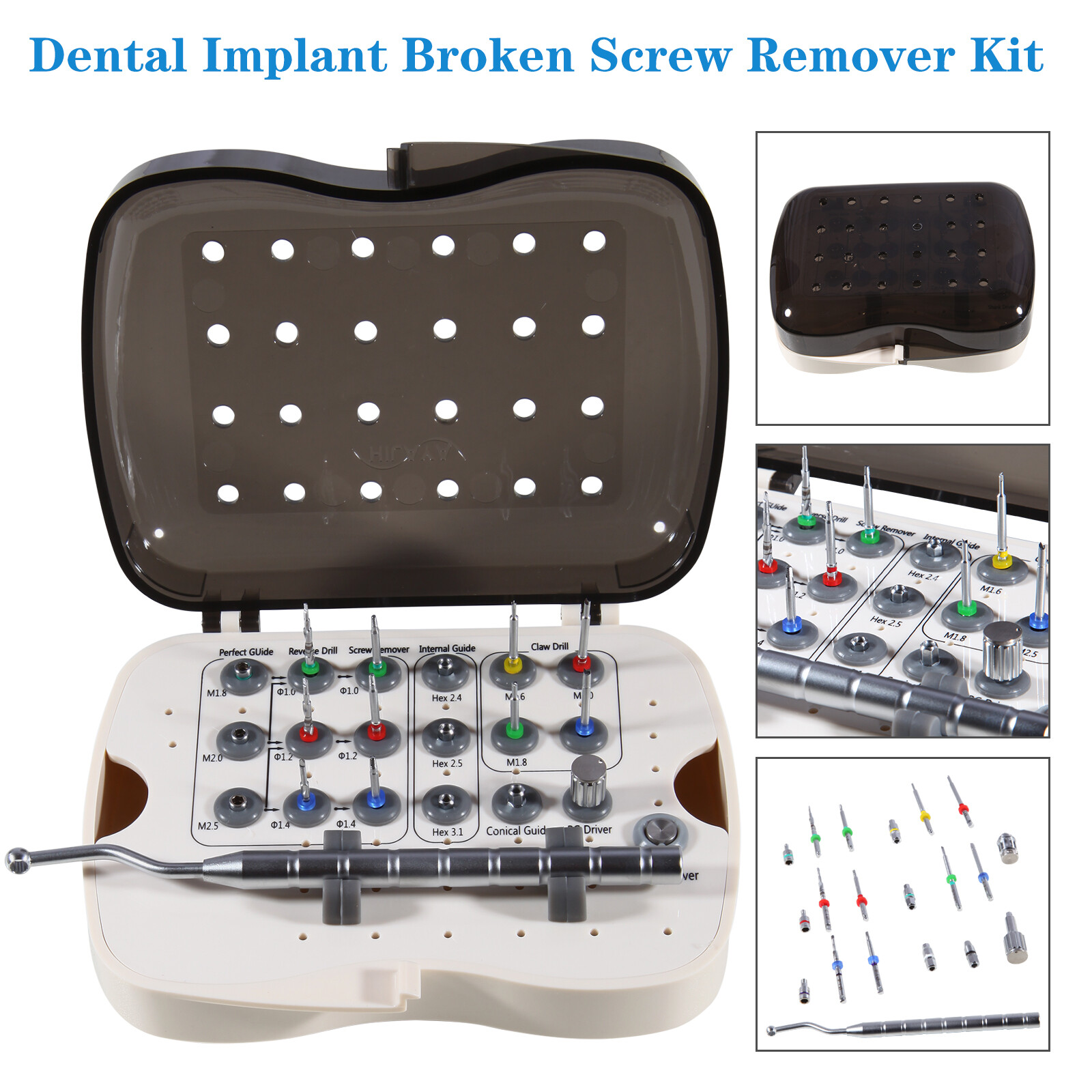 Dental Implant Broken Screw Remover Kit Reverse Drill Guide Driver SR Neobiotech