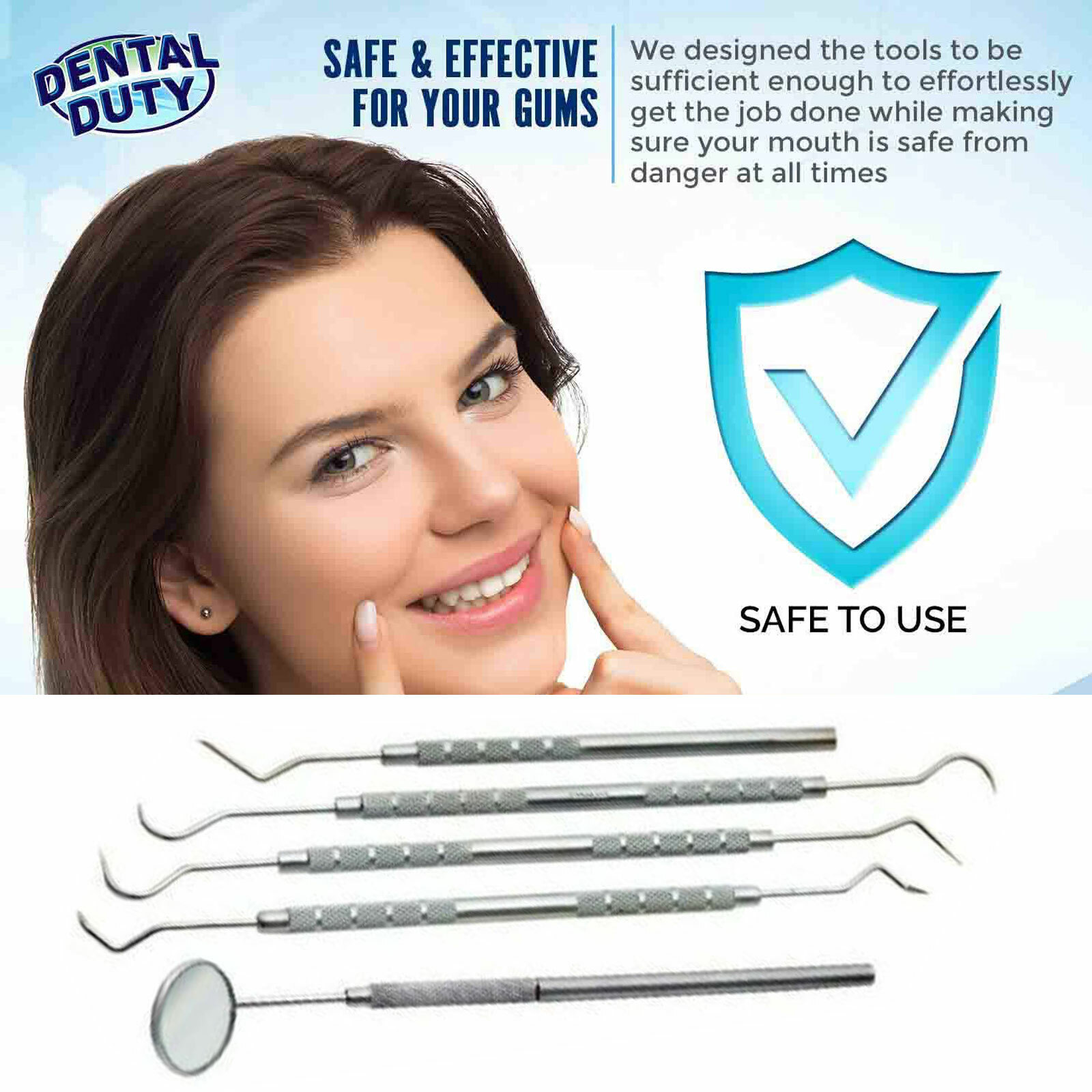 DENTAL HYGIENE KIT CALCULUS PLAQUE TARTER SCRAPER SCALER MOUTH MIRROR ORAL CARE