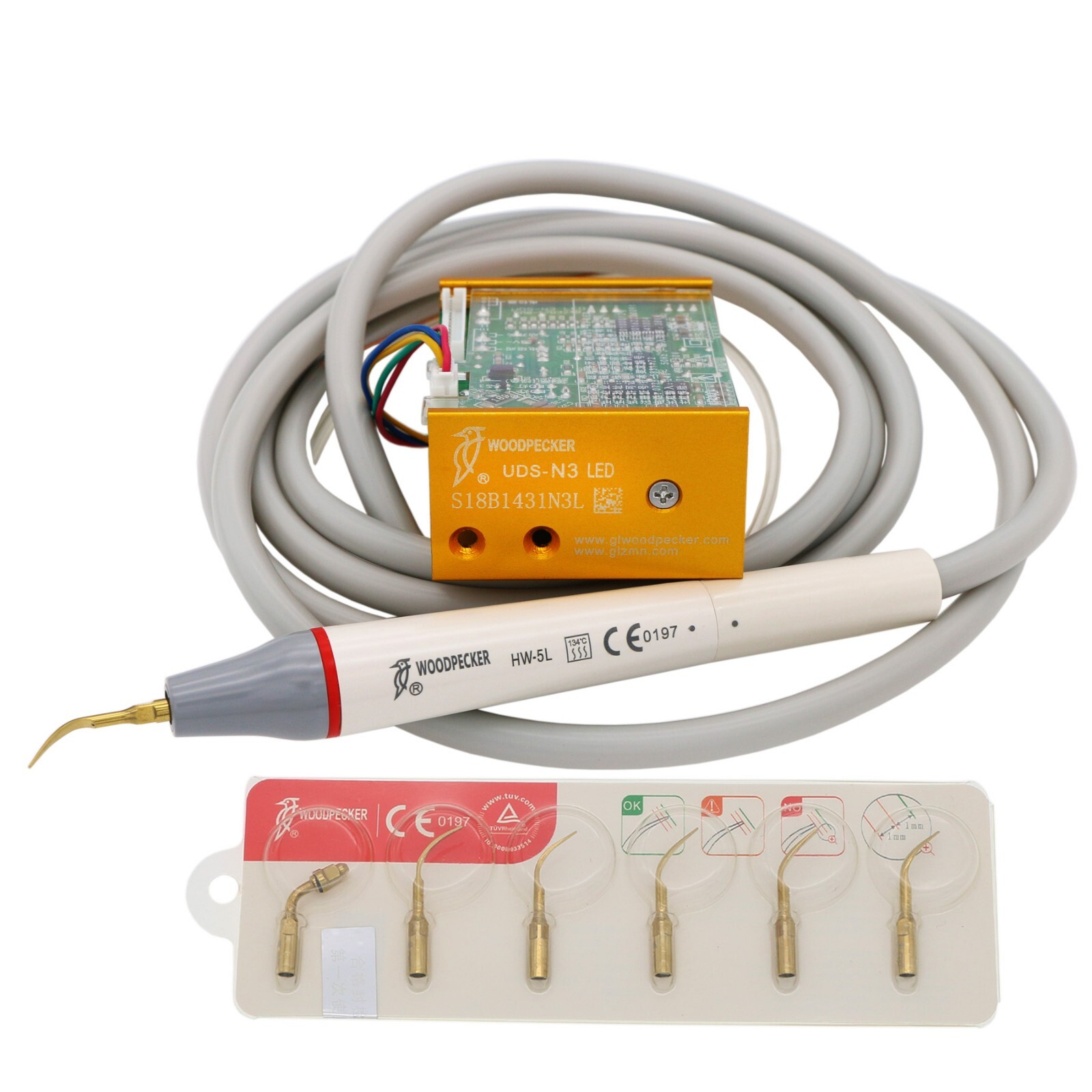 US Woodpecker Dental Built in Ultrasonic Piezo Scaler UDS-N3 LED Handpiecce EMS