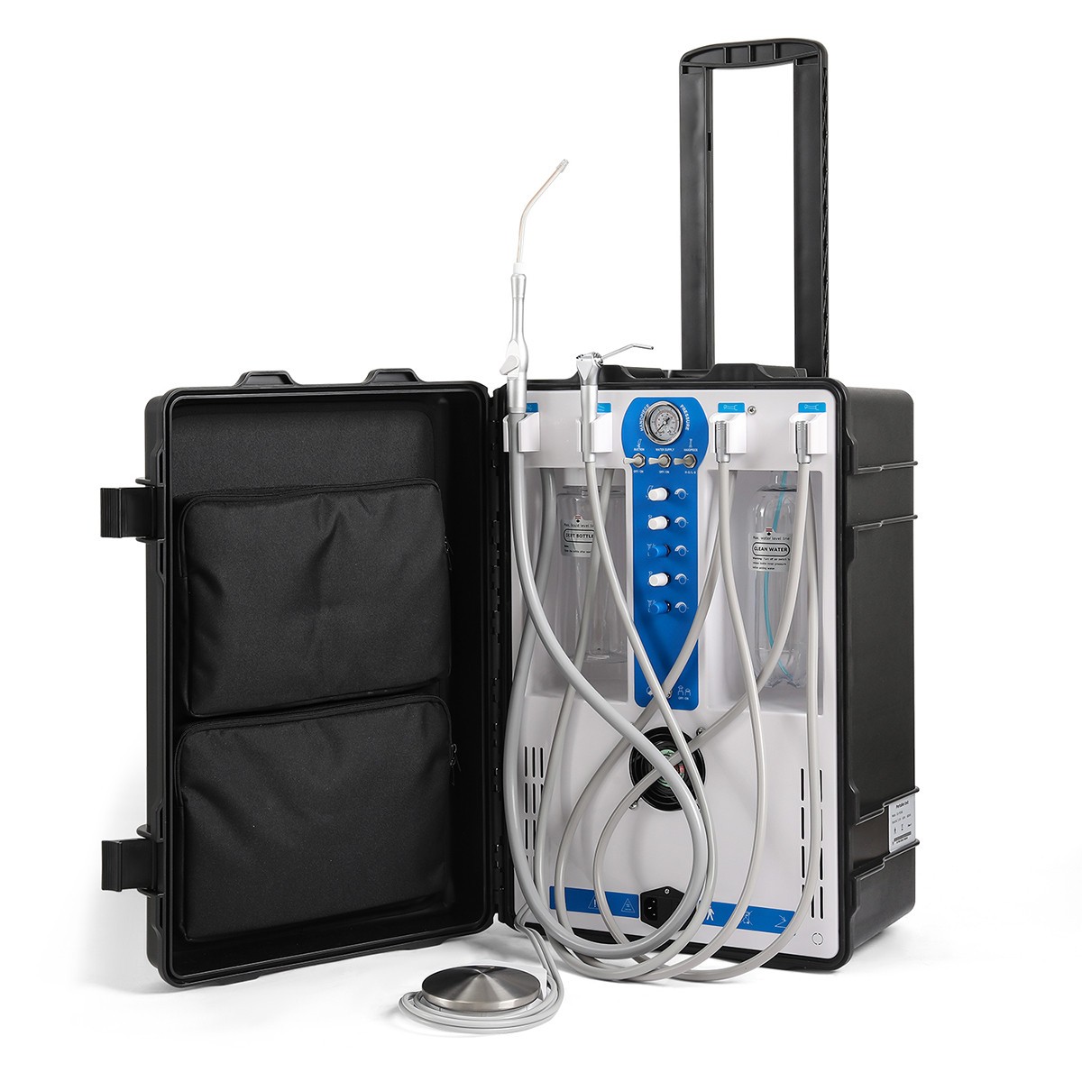 Portable Mobile Dental Delivery Unit Air Compressor Syringe Suction 4Hole /Chair